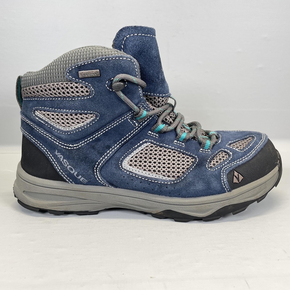 Vasque Breeze III UltraDry Hiking Boots Youth Kids Size 6 Blue Suede Mesh Trail